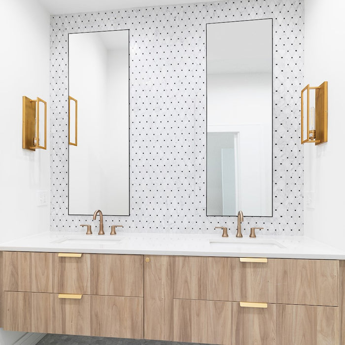 Haus Appeal Linney 60x20in Wall Mirror | Modern Mirror | Thin Black Polystyrene Frame | Entryway & Bedroom Contemporary Accent Mirror | Model W00503