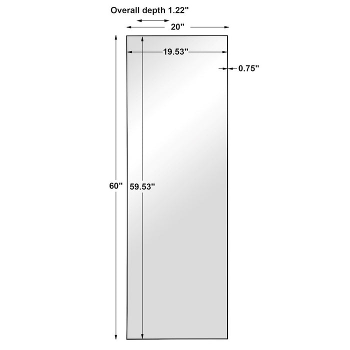 Haus Appeal Linney 60x20in Wall Mirror | Modern Mirror | Thin Black Polystyrene Frame | Entryway & Bedroom Contemporary Accent Mirror | Model W00503