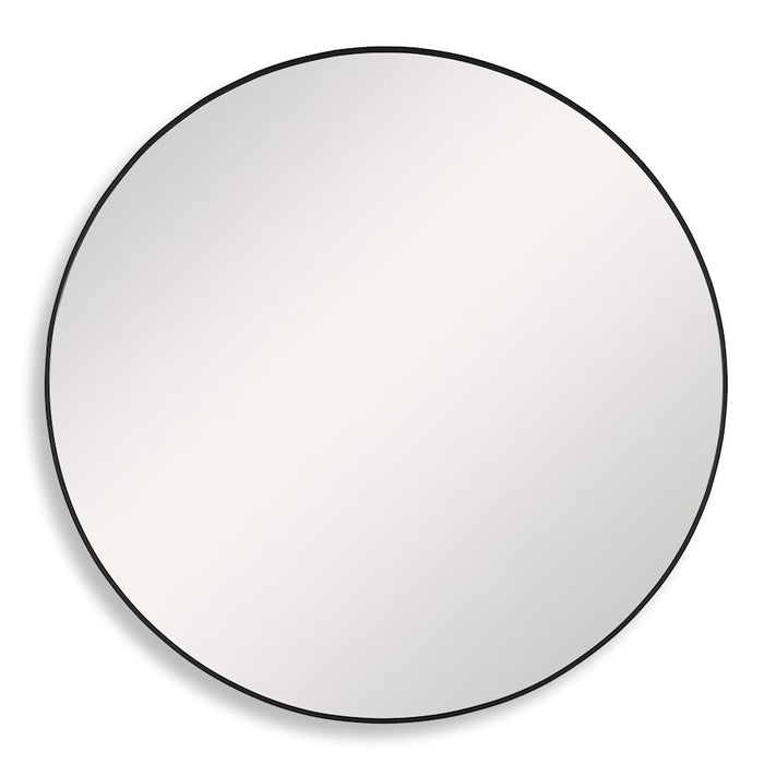 Haus Appeal Julius 34in Round Wall Mirror | Satin Black Aluminum Frame | Entryway & Bathroom Accent | 34 x 34 x 1.5 in | Model W00505