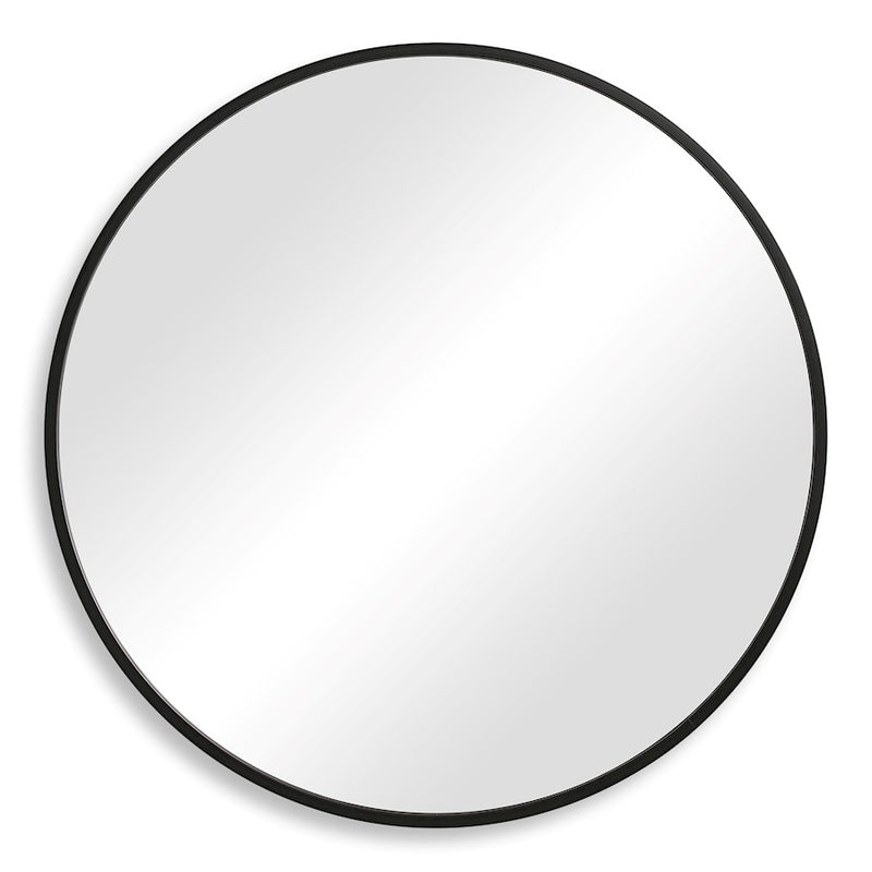 Haus Appeal Dean 37in Round Wall Mirror | Modern Matte Black Frame | Entryway & Powder Room Accent | 37 x 37 x 0.75 in | Model W00508
