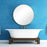 Haus Appeal Tatia 34in Round Wall Mirror | Brushed Gold Aluminum Frame | Foyer & Bathroom Accent Mirror | 34 x 34 x 1.5 in, Plain Mirror | Model W00512