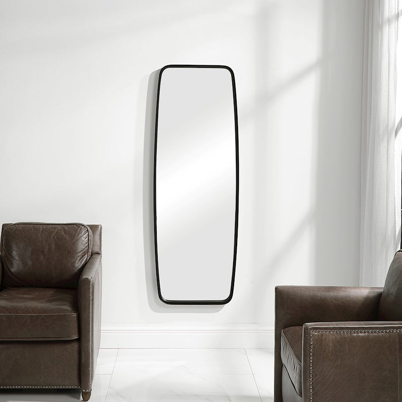 Haus Appeal Abigail 60x21in Wall Mirror | Matte Black Iron Frame | Entryway & Hallway Accent Mirror | 2 x 21 x 59 in, Vertical Mount | Model W00516