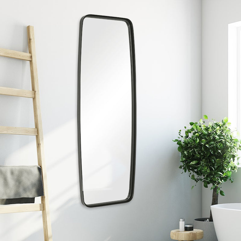 Haus Appeal Abigail 60x21in Wall Mirror | Matte Black Iron Frame | Entryway & Hallway Accent Mirror | 2 x 21 x 59 in, Vertical Mount | Model W00516