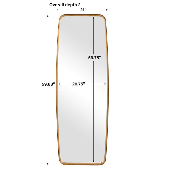 Haus Appeal Debut 60x21in Mirror | Gold Leaf Metal Frame | Entryway & Living Room Accent Mirror | 60 x 21 x 2 in, Vertical Mount | Model W00517