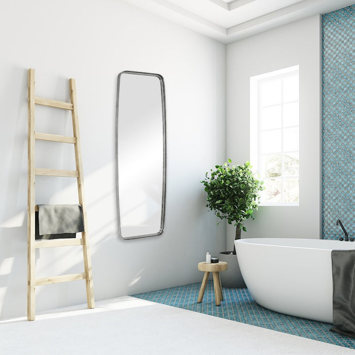 Haus Appeal Effie 60x21in Mirror | Silver Leaf Iron Frame | Full-Length Dressing & Entryway Mirror | 60 x 21 x 2 in, Vertical Mount | Model W00518