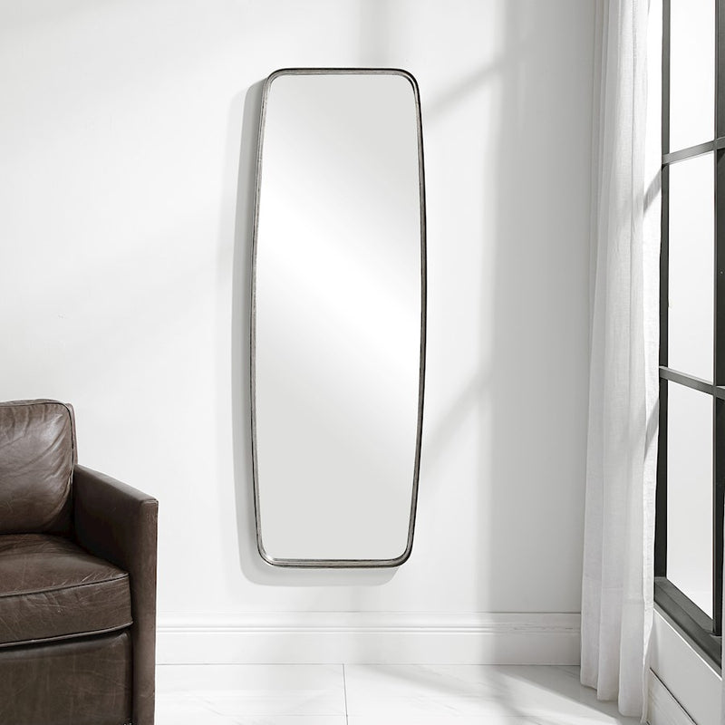 Haus Appeal Effie 60x21in Mirror | Silver Leaf Iron Frame | Full-Length Dressing & Entryway Mirror | 60 x 21 x 2 in, Vertical Mount | Model W00518