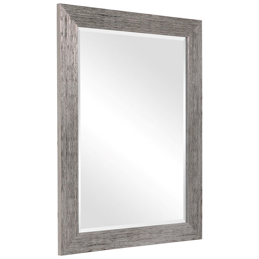 Haus Appeal Duncan 36x26in Wall Mirror | Silver-Tone PS Moulding Frame | Entryway & Powder Room Accent | 26 x 36 x 0.75 in | Model W00520