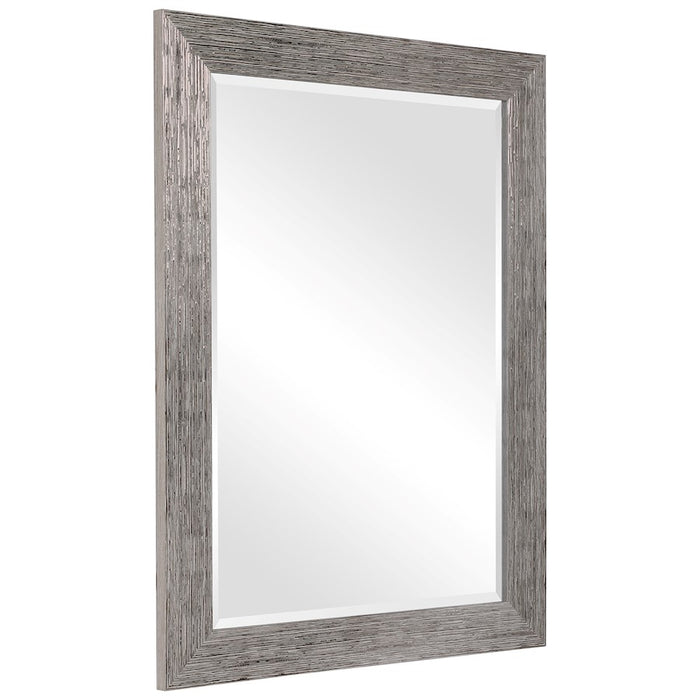 Haus Appeal Duncan 36x26in Wall Mirror | Silver-Tone PS Moulding Frame | Entryway & Powder Room Accent | 26 x 36 x 0.75 in | Model W00520