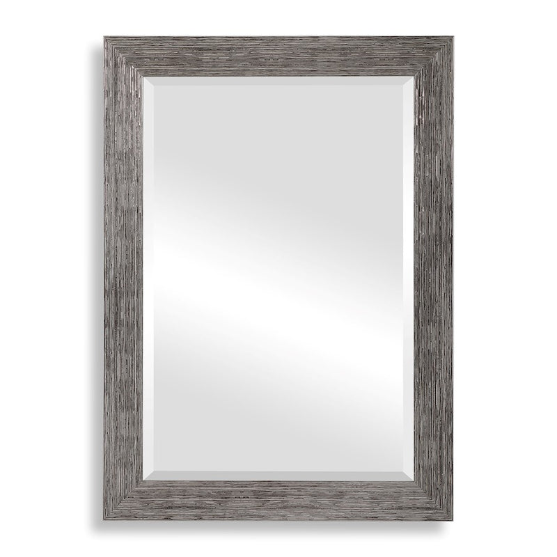 Haus Appeal Duncan 36x26in Wall Mirror | Silver-Tone PS Moulding Frame | Entryway & Powder Room Accent | 26 x 36 x 0.75 in | Model W00520