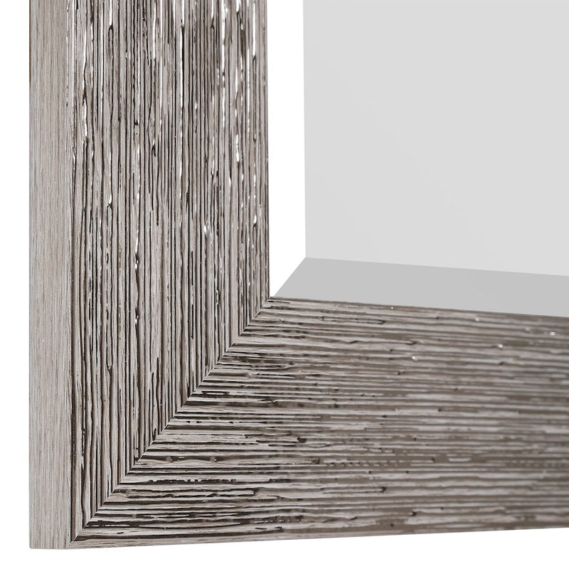 Haus Appeal Duncan 36x26in Wall Mirror | Silver-Tone PS Moulding Frame | Entryway & Powder Room Accent | 26 x 36 x 0.75 in | Model W00520