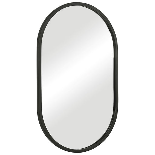 Haus Appeal McBride 32x20" Mirror | Modern Matte Black Engineered Polymer | Entryway & Bathroom Mirror | 20in x 32in, 0.75in Depth | Model W00523