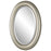 Haus Appeal Ariana 29x22in Oval Wall Mirror | Metallic Silver & Subtle Brown Antiquing | Entryway & Bathroom Accent | Horizontal or Vertical | Model W00529