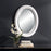 Haus Appeal Chenowith 29x22in Oval Mirror | Beaded White Polystyrene Frame | Entryway & Bedroom Wall Mirror | Model W00530