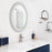 Haus Appeal Chenowith 29x22in Oval Mirror | Beaded White Polystyrene Frame | Entryway & Bedroom Wall Mirror | Model W00530