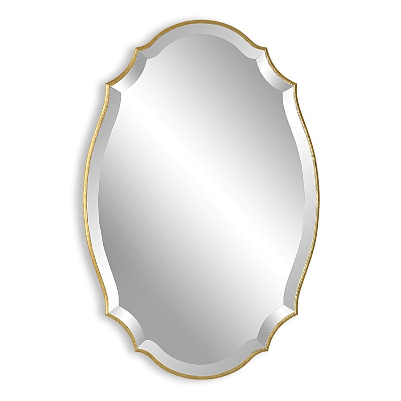 Haus Appeal Martina 30x20in Wall Mirror | Antiqued Metallic Gold Leaf | Entryway & Bathroom Mirror | 1in Bevel | Vertical or Horizontal | Model W00531