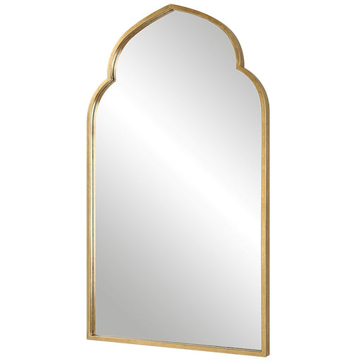Haus Appeal Liam 38x22in Wall Mirror | Moroccan Style Antiqued Gold Leaf Metal Mirror | Entryway & Bathroom Accent | 22 x 38 in, MDF/Iron Frame | Model W00534