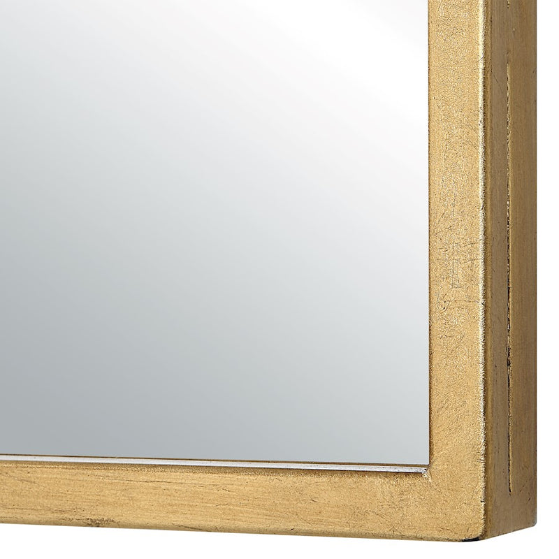 Haus Appeal Liam 38x22in Wall Mirror | Moroccan Style Antiqued Gold Leaf Metal Mirror | Entryway & Bathroom Accent | 22 x 38 in, MDF/Iron Frame | Model W00534