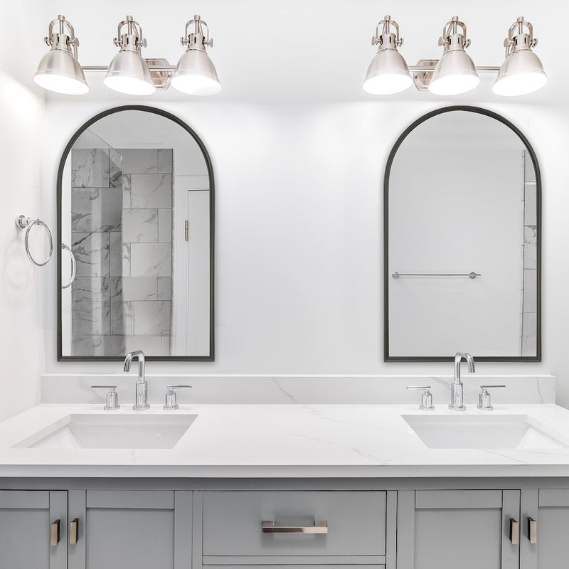 Haus Appeal Eiden 39x24in Arch Mirror | Matte Black Metal Frame | Entryway & Bathroom Wall Mirror | 24 x 39 x 1.38 in | Vertical Mount | Model W00536