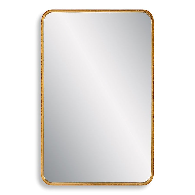 Haus Appeal Designs Finnias 38x24in Wall Mirror | Gold Leaf Metal Frame | Entryway & Bedroom Accent Mirror | 38 x 24 x 1.38 in, Vertical or Horizontal Hang | Model W00545