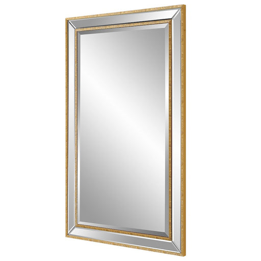 Haus Appeal Rexell 40x24in Wall Mirror | Gold Organic Textured PS & Beveled Mirror Frame | Entryway & Bathroom Accent | Vertical/Horizontal | Model W00553