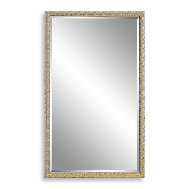 Haus Appeal Bridgers 40x24" Mirror | Gold & Dark Brown Wall Mirror | Living Room, Bedroom & Entryway | 1" Bevel, Vertical or Horizontal Hanging | Model W00556