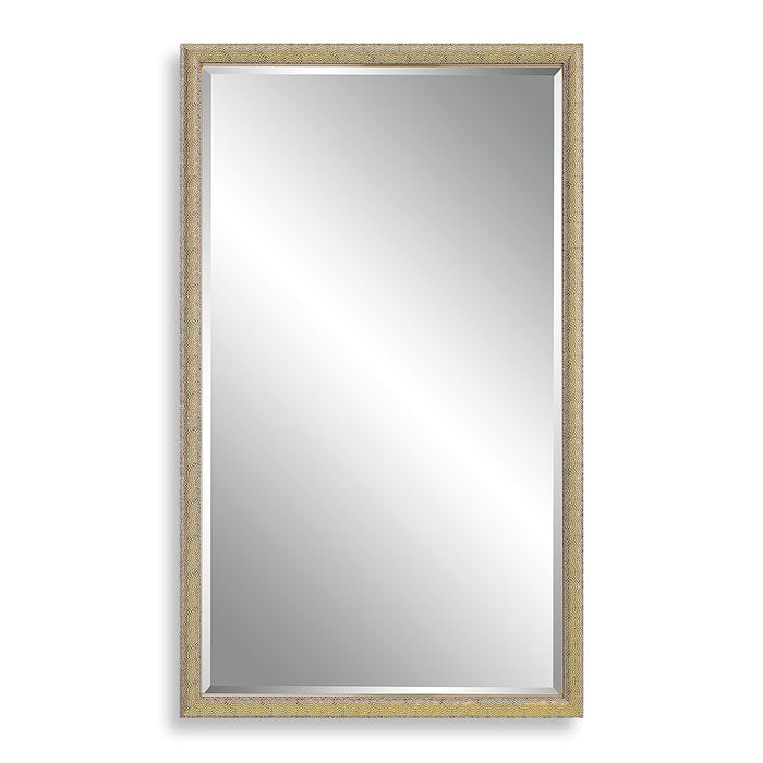 Haus Appeal Bridgers 40x24" Mirror | Gold & Dark Brown Wall Mirror | Living Room, Bedroom & Entryway | 1" Bevel, Vertical or Horizontal Hanging | Model W00556