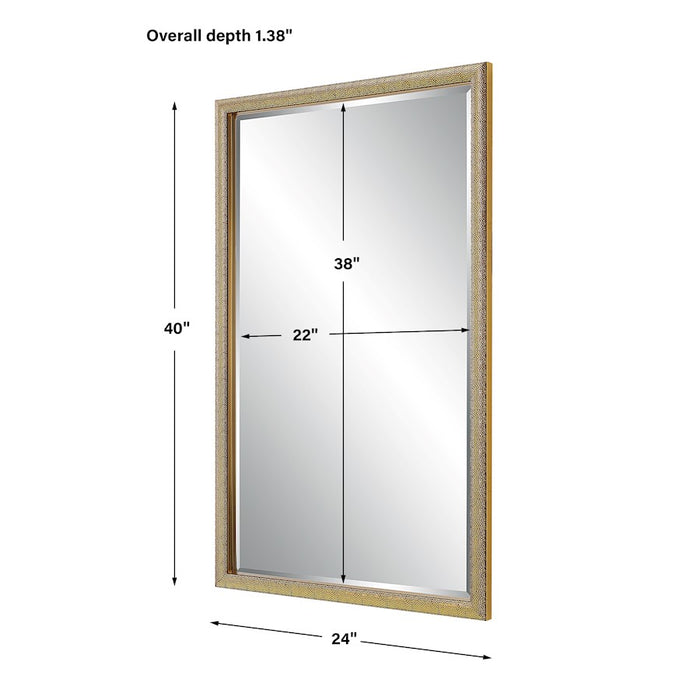 Haus Appeal Bridgers 40x24" Mirror | Gold & Dark Brown Wall Mirror | Living Room, Bedroom & Entryway | 1" Bevel, Vertical or Horizontal Hanging | Model W00556