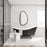 Haus Appeal Bankston 36x21in Mirror | Asymmetrical Matte Black Polymer Frame | Powder Room & Master Bath Wall Mirror | 36H x 21W x 0.88D | Model W00557