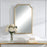 Haus Appeal Adonis 36x22in Wall Mirror | Gold Leaf Iron Frame | Entryway & Bathroom Accent | Graceful Curved Top Corners | Vertical Mount | Model W00558