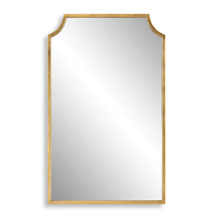 Haus Appeal Adonis 36x22in Wall Mirror | Gold Leaf Iron Frame | Entryway & Bathroom Accent | Graceful Curved Top Corners | Vertical Mount | Model W00558