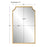 Haus Appeal Adonis 36x22in Wall Mirror | Gold Leaf Iron Frame | Entryway & Bathroom Accent | Graceful Curved Top Corners | Vertical Mount | Model W00558