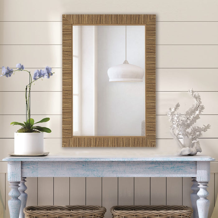 Haus Appeal Astrid 35x25in Wall Mirror | Coastal Design with Wrap that Resembles Rattan | Entryway & Powder Room Accent | Model W00561