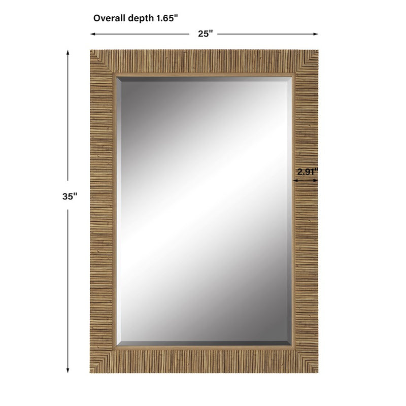 Haus Appeal Astrid 35x25in Wall Mirror | Coastal Design with Wrap that Resembles Rattan | Entryway & Powder Room Accent | Model W00561