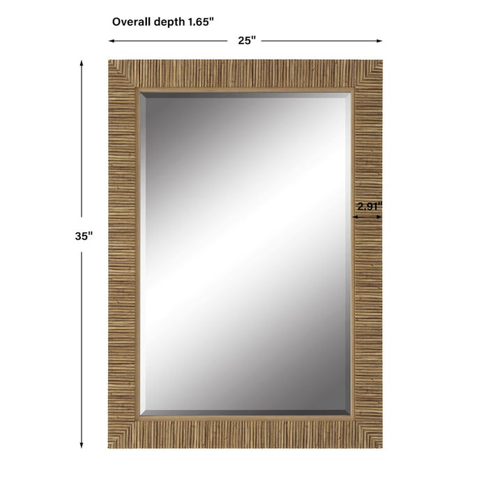 Haus Appeal Astrid 35x25in Wall Mirror | Coastal Design with Wrap that Resembles Rattan | Entryway & Powder Room Accent | Model W00561