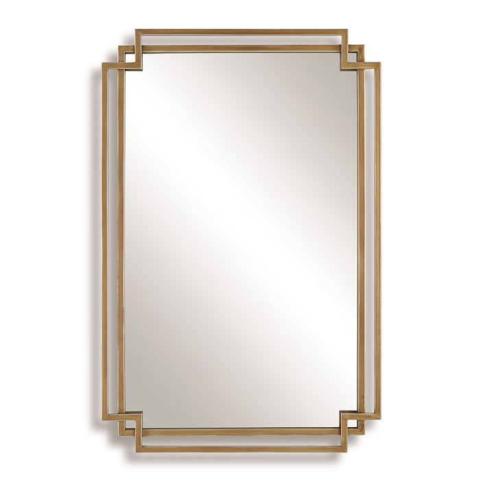 Haus Appeal Ryder 34x22in Mirror | Overlapping Frames in Brushed Gold | Entryway & Bathroom Mirror | Vertical or Horizontal Hang | Model W00567