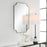 Haus Appeal Archer 32x20in Wall Mirror | Satin Black Iron Frame with Scalloped Corners | Entryway & Bathroom Accent | Vertical or Horizontal | Model W00568