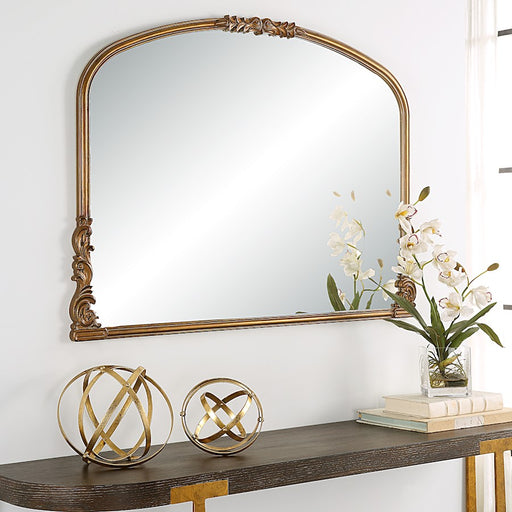 Haus Appeal Donavan 28x38in Mirror | Baroque Antique Gold Ornate Wall Mirror | Living Room & Mantel Accent | 38W x 28H, MDF/Mirror | Model W00573