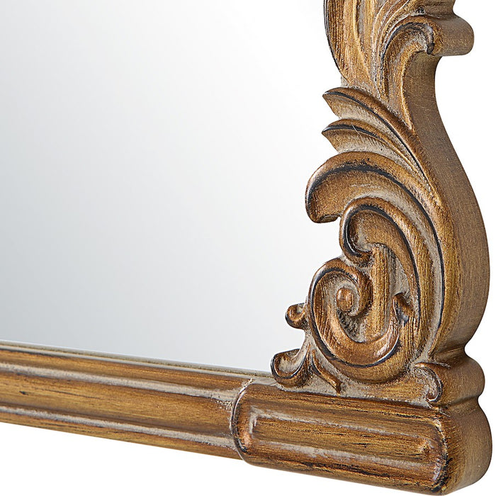 Haus Appeal Donavan 28x38in Mirror | Baroque Antique Gold Ornate Wall Mirror | Living Room & Mantel Accent | 38W x 28H, MDF/Mirror | Model W00573