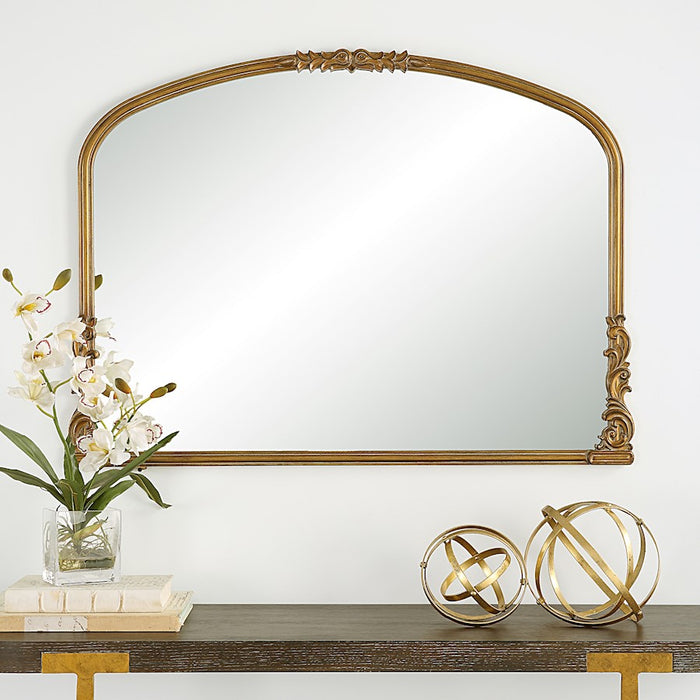 Haus Appeal Donavan 28x38in Mirror | Baroque Antique Gold Ornate Wall Mirror | Living Room & Mantel Accent | 38W x 28H, MDF/Mirror | Model W00573