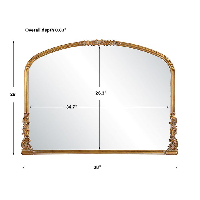 Haus Appeal Donavan 28x38in Mirror | Baroque Antique Gold Ornate Wall Mirror | Living Room & Mantel Accent | 38W x 28H, MDF/Mirror | Model W00573