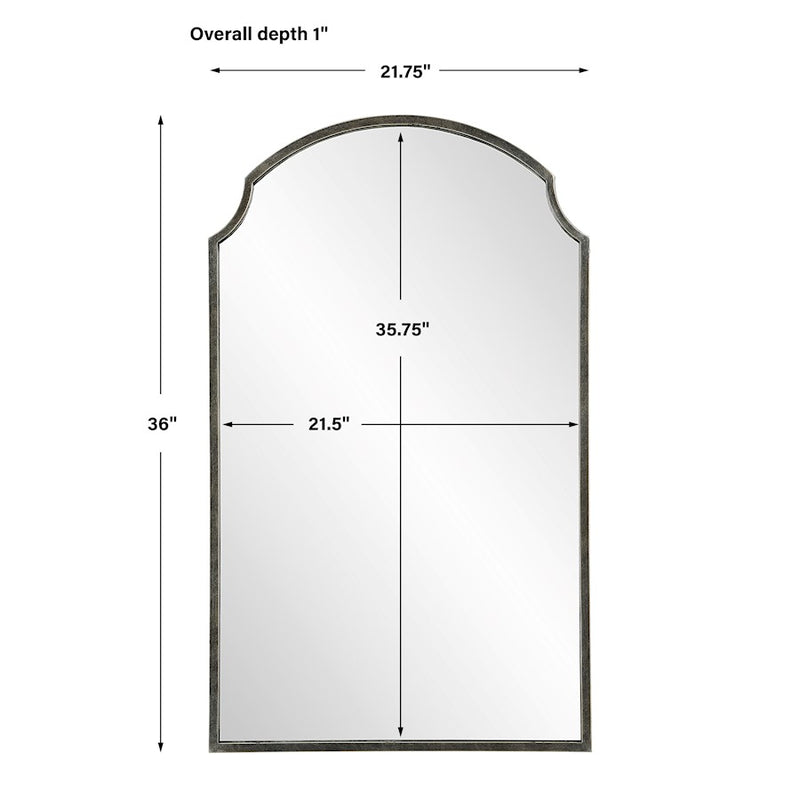 Haus Appeal Amari 36x22in Arch Mirror | Bronze Metal Frame with Gold & Silver Accents | Entryway & Bathroom Wall Mirror | 36 x 21.75 x 1 in | Model W00576
