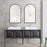 Haus Appeal Braxton 36x22in Mirror | Satin Black Metal Frame | Bathroom Vanity & Foyer Accent Mirror | 21.75 x 36 x 1 in, Vertical Mount | Model W00577