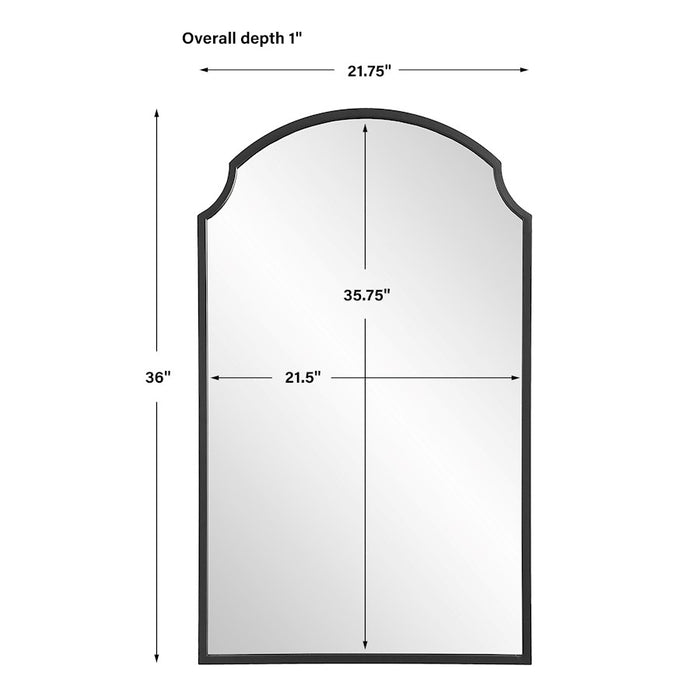 Haus Appeal Braxton 36x22in Mirror | Satin Black Metal Frame | Bathroom Vanity & Foyer Accent Mirror | 21.75 x 36 x 1 in, Vertical Mount | Model W00577