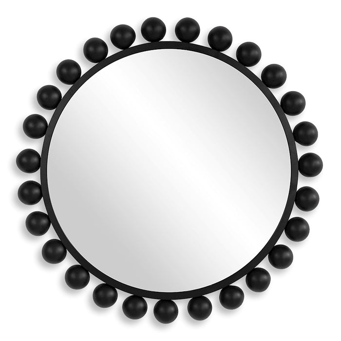 Haus Appeal Barrett 34in Round Wall Mirror | Modern Matte Black | Entryway & Living Room Accent Mirror | 33.88 x 33.88 x 1.62 in, 12 lbs | Model W00578