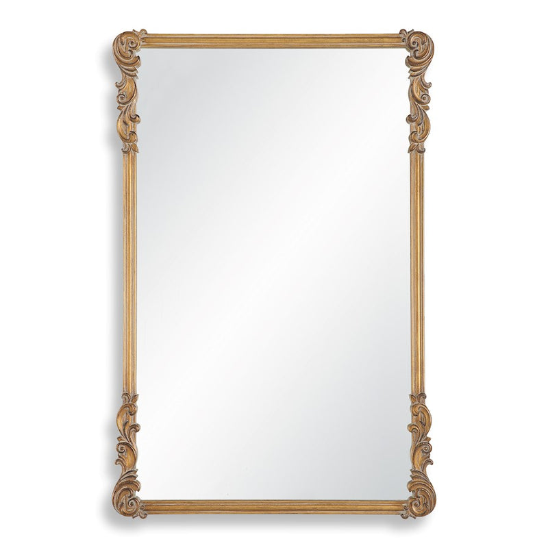 Haus Appeal Knox 36x24in Wall Mirror | Ornate Antique Gold MDF Frame | Entryway & Bathroom Accent | 36x24x0.83in | Vertical or Horizontal | Model W00580