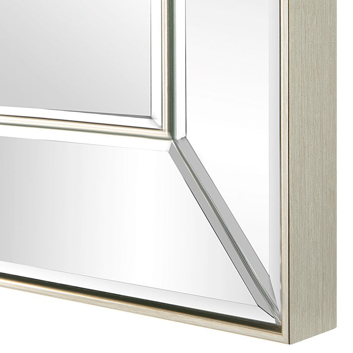 Haus Appeal Avery 34x23in Rectangular Wall Mirror | Beveled Mirror and Nickel Frame | Entryway & Bathroom Accent | 34 x 23 x 1.25 in | Model W00589
