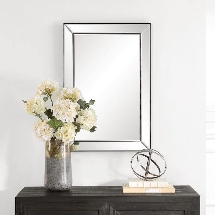 Haus Appeal Preston 34x23in Rectangular Wall Mirror | Mirrored and Dark Bronze | 34H x 23W, Vertical or Horizontal Hang | Model W00590