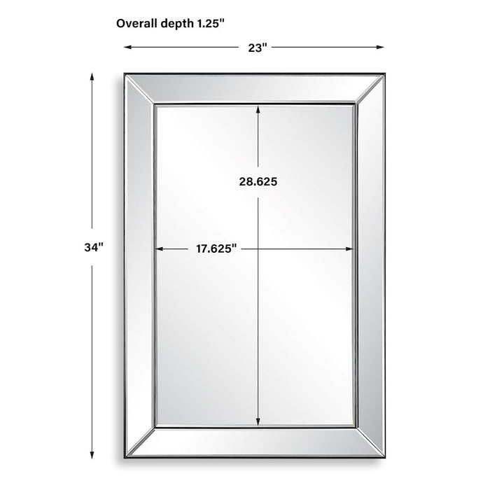 Haus Appeal Preston 34x23in Rectangular Wall Mirror | Mirrored and Dark Bronze | 34H x 23W, Vertical or Horizontal Hang | Model W00590
