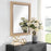 Haus Appeal Emerson 38x28in Wall Mirror | Coastal Basket Weave Frame | Bathroom & Entryway Wall Mirror | 28 x 38 in, Dark Brown Liner, Moisture-Resistant | Model W00591