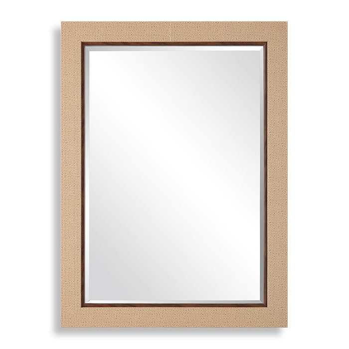 Haus Appeal Emerson 38x28in Wall Mirror | Coastal Basket Weave Frame | Bathroom & Entryway Wall Mirror | 28 x 38 in, Dark Brown Liner, Moisture-Resistant | Model W00591